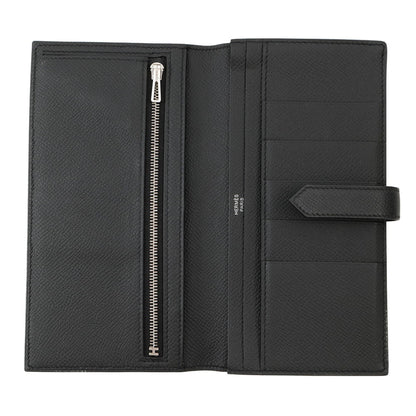 Hermes Herms Bearn Soufflet Long Wallet In Black
