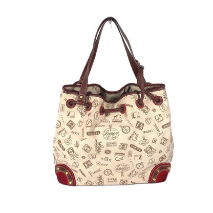 Loewe 160Th Anniversary Logo Anagram Drawstring Bag Shoulder Canvas Leather