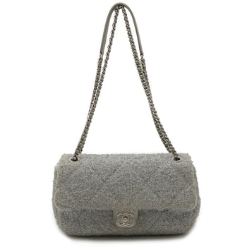 Chanel Chanel Pour Toe Glitter Coco Mark Chain Shoulder Bag Fabric Leather Silver