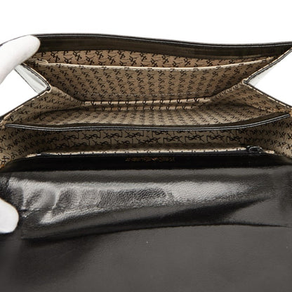 Saint Laurent Logo Shoulder Bag In Black Leather