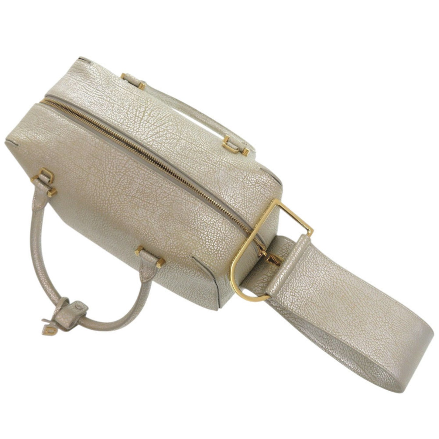 Like New Delvaux Cool Box Mm Calfskin Leather Antique Silver Aa0457Amf080Ddo 2-Way Handbag 1257