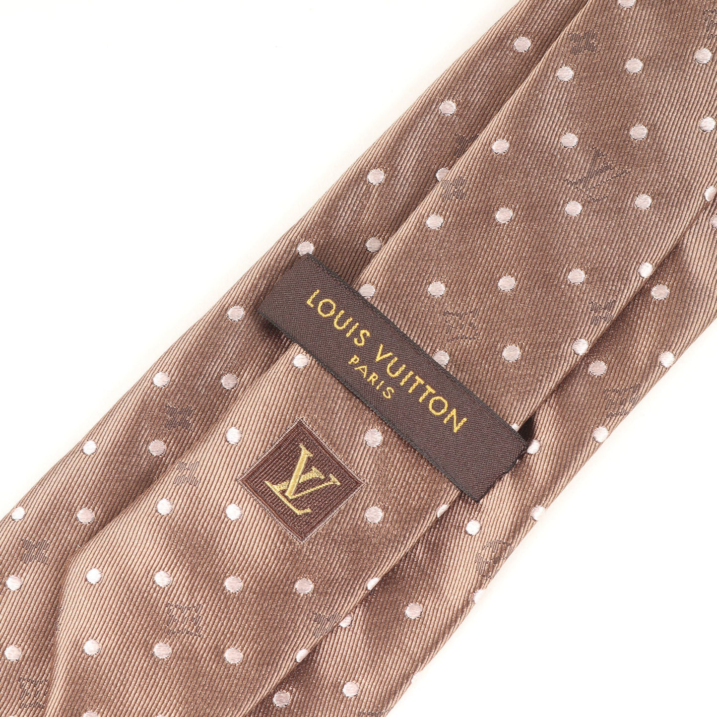 Louis Vuitton Monogram Dot Silk Cravate Bronze Tie For Men