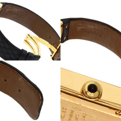 Chanel H0111 Matelasse Watch 18K Yellow Gold Leather