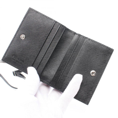 Prada Saffiano Triang Business Card Holder/Card Case Saffiano Leather