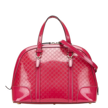 Gucci Micro Gg Handbag/Shoulder Bag 2Way 309617 Pink Patent Leather