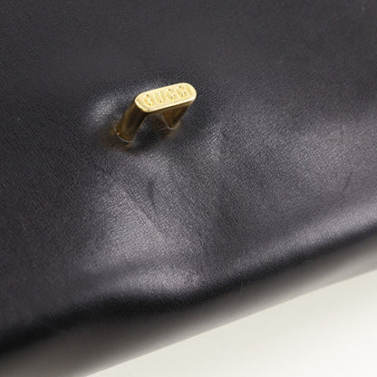 Gucci Old Gucci Shoulder Bag Clutch Calf Black 2Way Flap