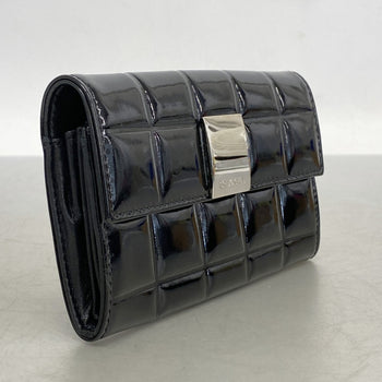 Chanel Chocolate Bar Business Card Case In Black Patent Leather