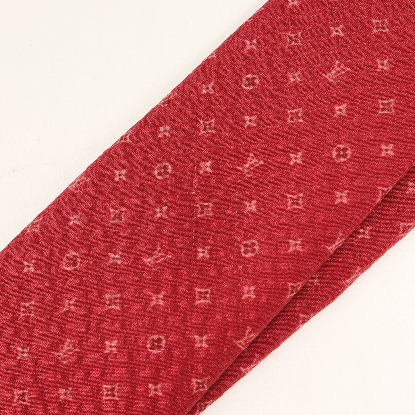 Louis Vuitton Louis Vuitton Micro Monogram Silk Cravate Tie M76858 Red