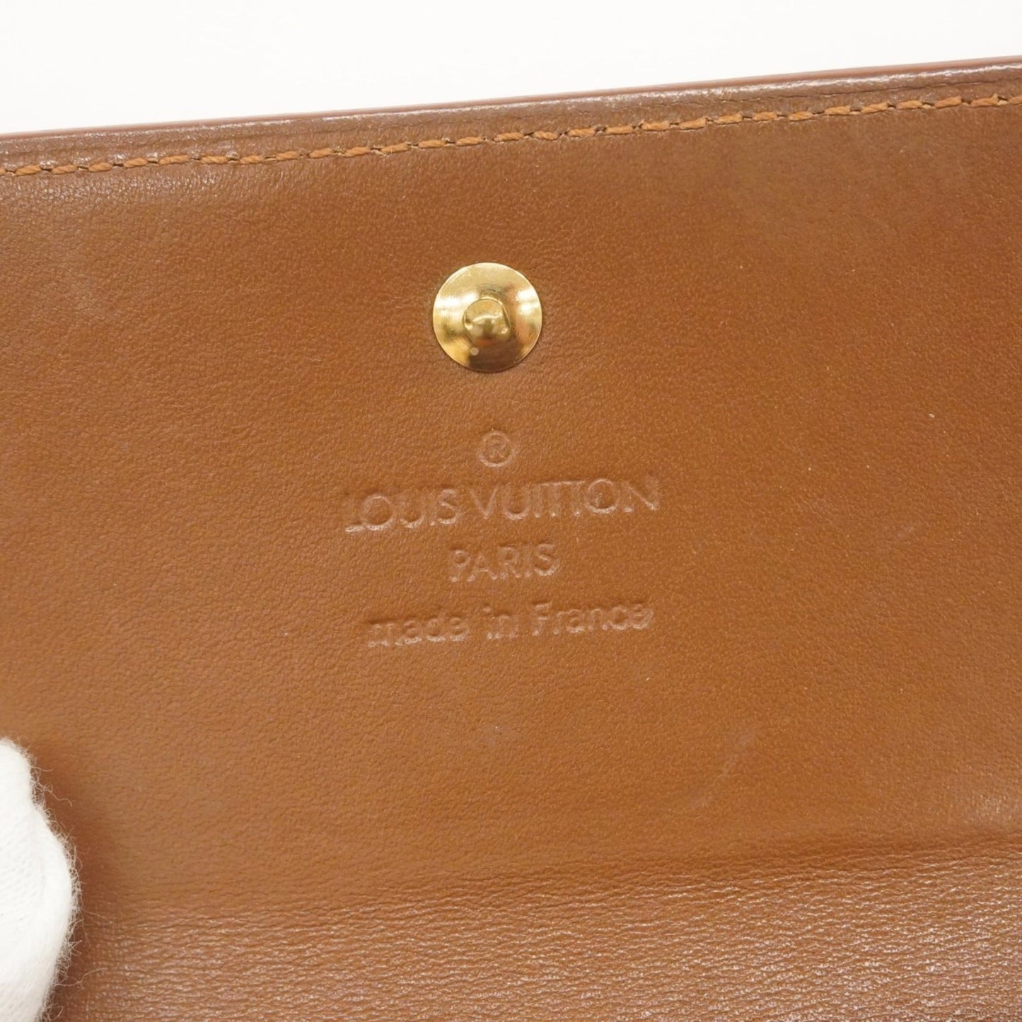 Louis Vuitton Vernis Porte Monnaie Carte Credit Tri-Fold Wallet M91170 Bronze