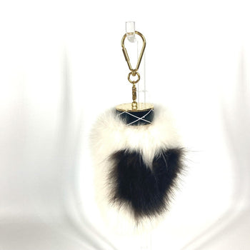 Louis Vuitton M67369 Fur Heart Logo Bag Charm Fuzzy V Accessory Keychain Metal