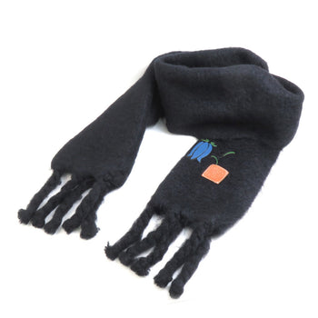 Loewe Anagram Wool Mohair Scarf Black