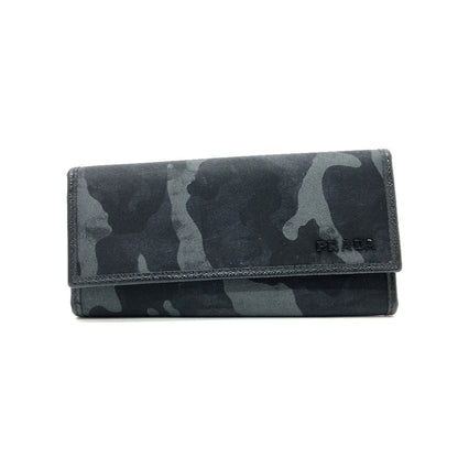Prada Camouflage 6-Key Holder Long Key Case Nylon
