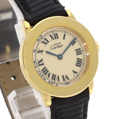 Cartier Mastrondo W1008743 Silver Leather Watch