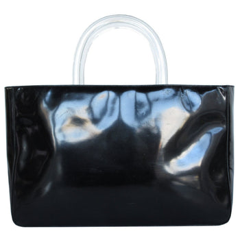 Prada Handbag Leather Plastic Black