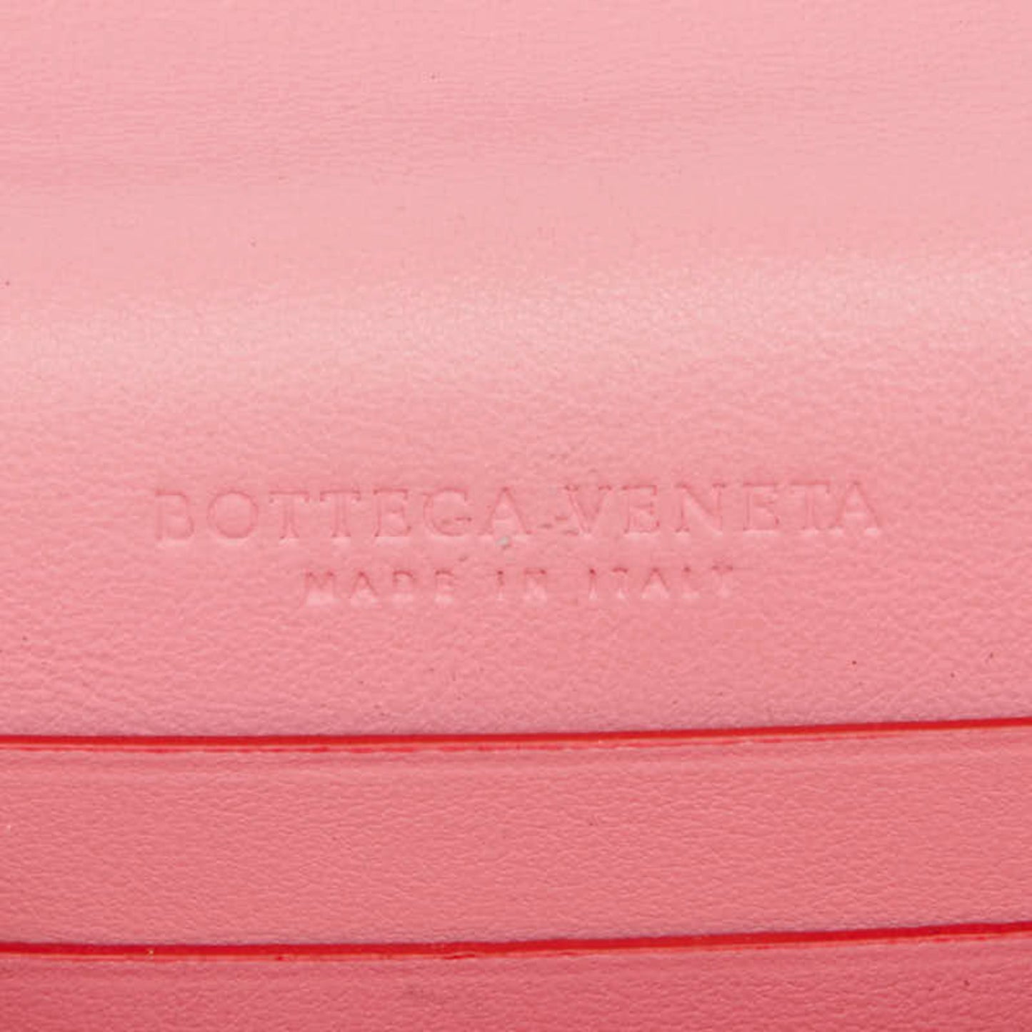Bottega Veneta Intrecciato Bi-Fold Wallet 577841 Red Pink Leather