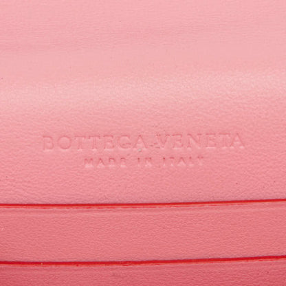 Bottega Veneta Intrecciato Bi-Fold Wallet 577841 Red Pink Leather