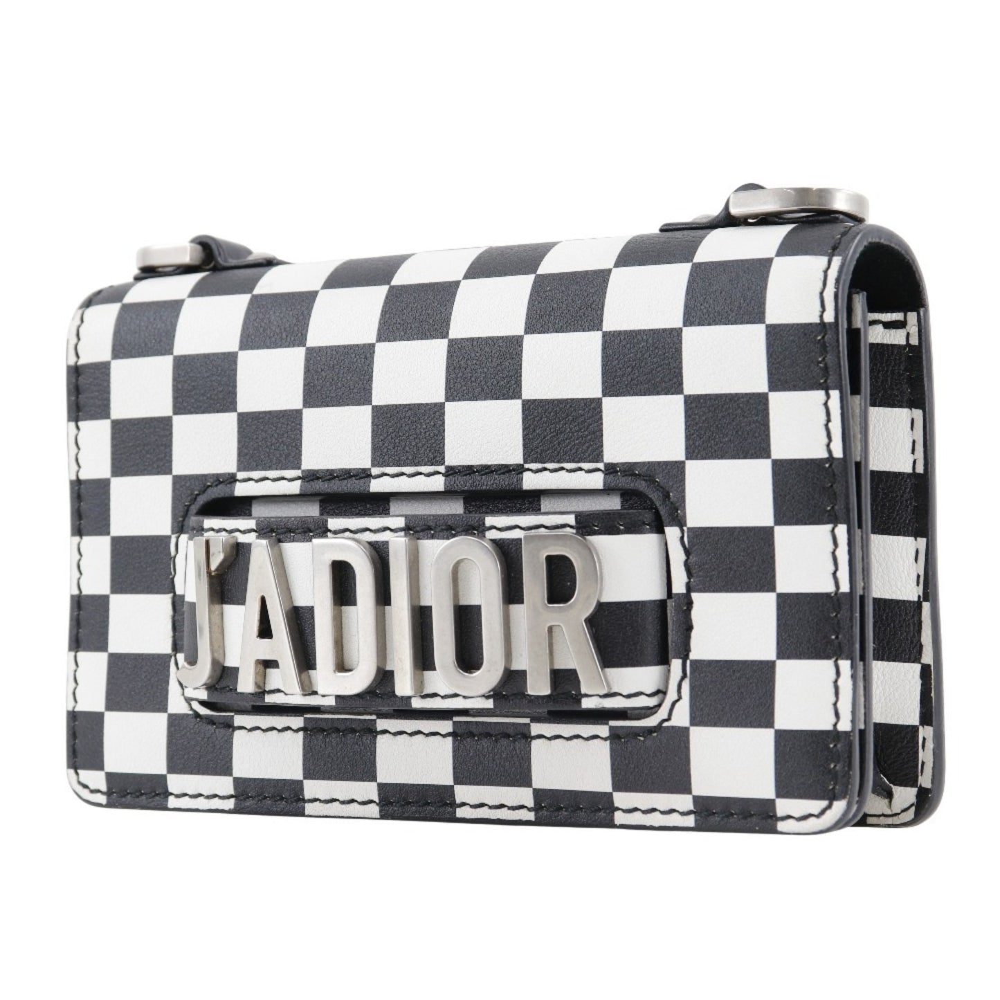 Christian Dior Jadior Shoulder Bag Clutch Calf Black/White 2Way Type
