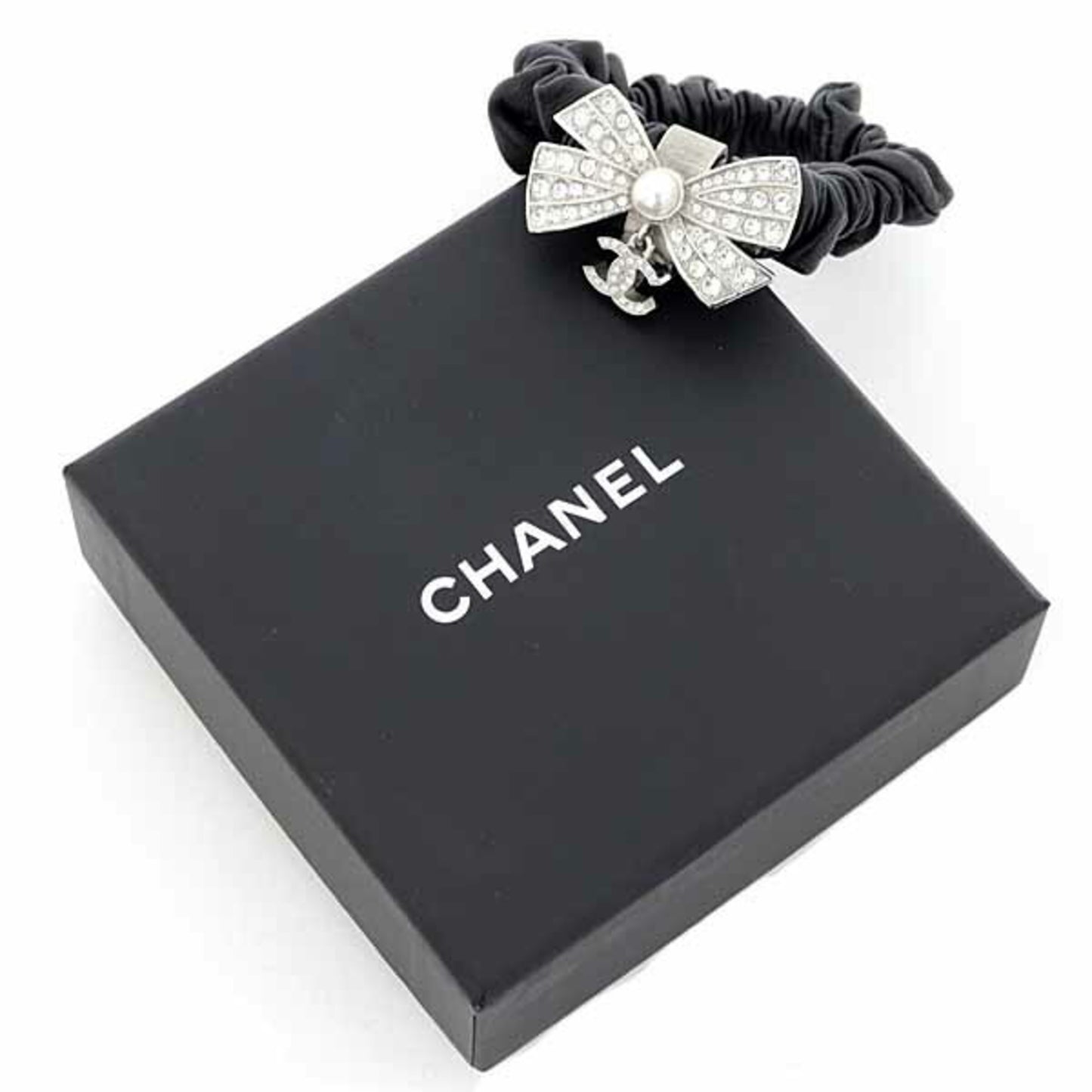 Chanel Hair Scrunchie With Coco Mark Ribbon