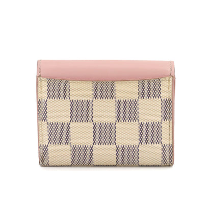 Louis Vuitton Damier Azur Portefeuille Zoe Tri-Fold Wallet In Rose Ballerine