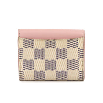 Louis Vuitton Damier Azur Portefeuille Zoe Tri-Fold Wallet In Rose Ballerine
