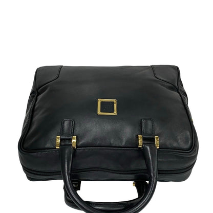 Loewe Anagram Logo Hardware Leather Genuine Handbag Tote Bag Mini Boston Black 155-3