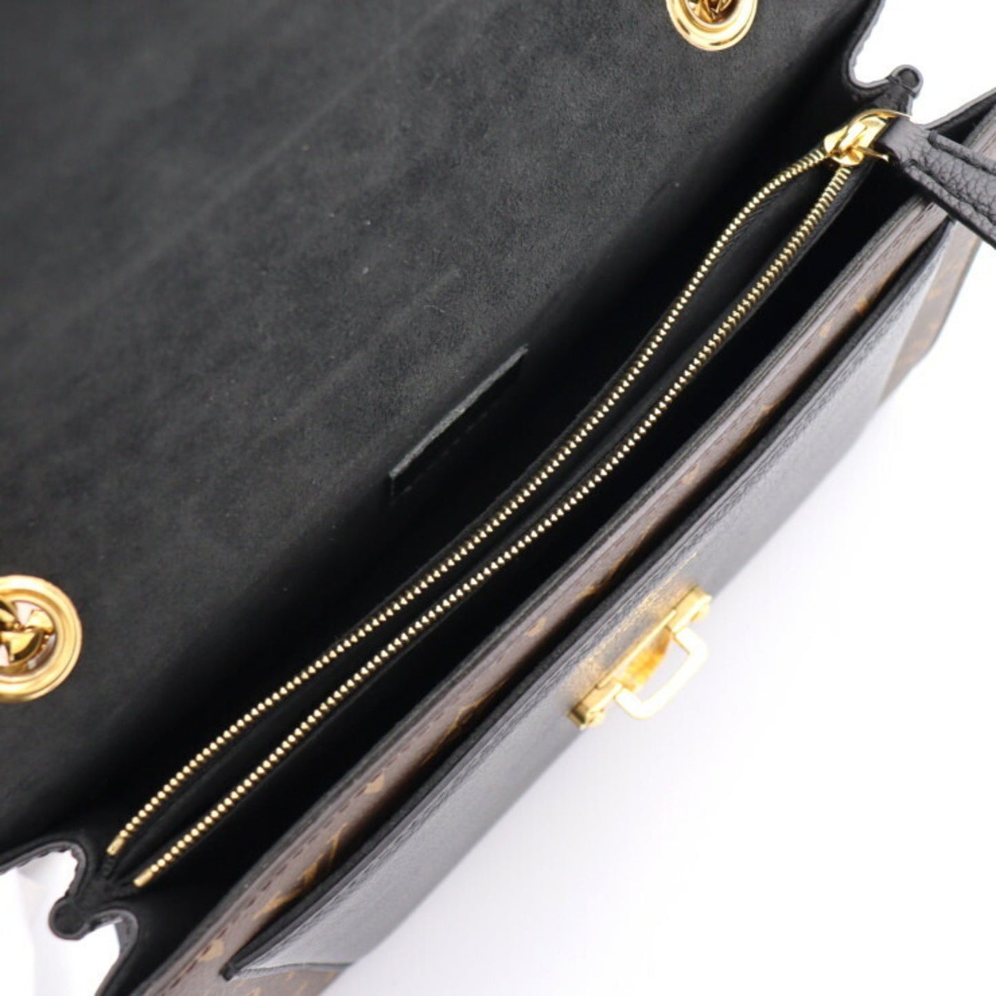 Louis Vuitton Louis Vuitton Victoire Shoulder Bag M41730 Monogram Canvas Calfskin Brown Black Gold