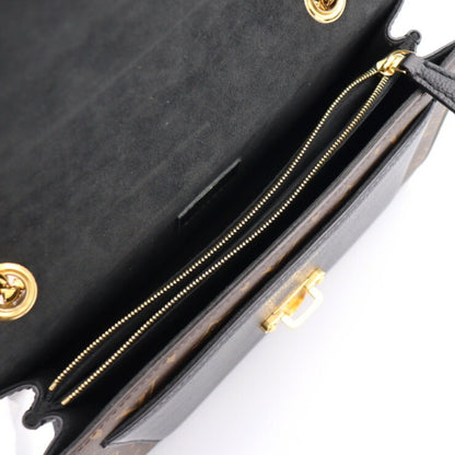 Louis Vuitton Louis Vuitton Victoire Shoulder Bag M41730 Monogram Canvas Calfskin Brown Black Gold