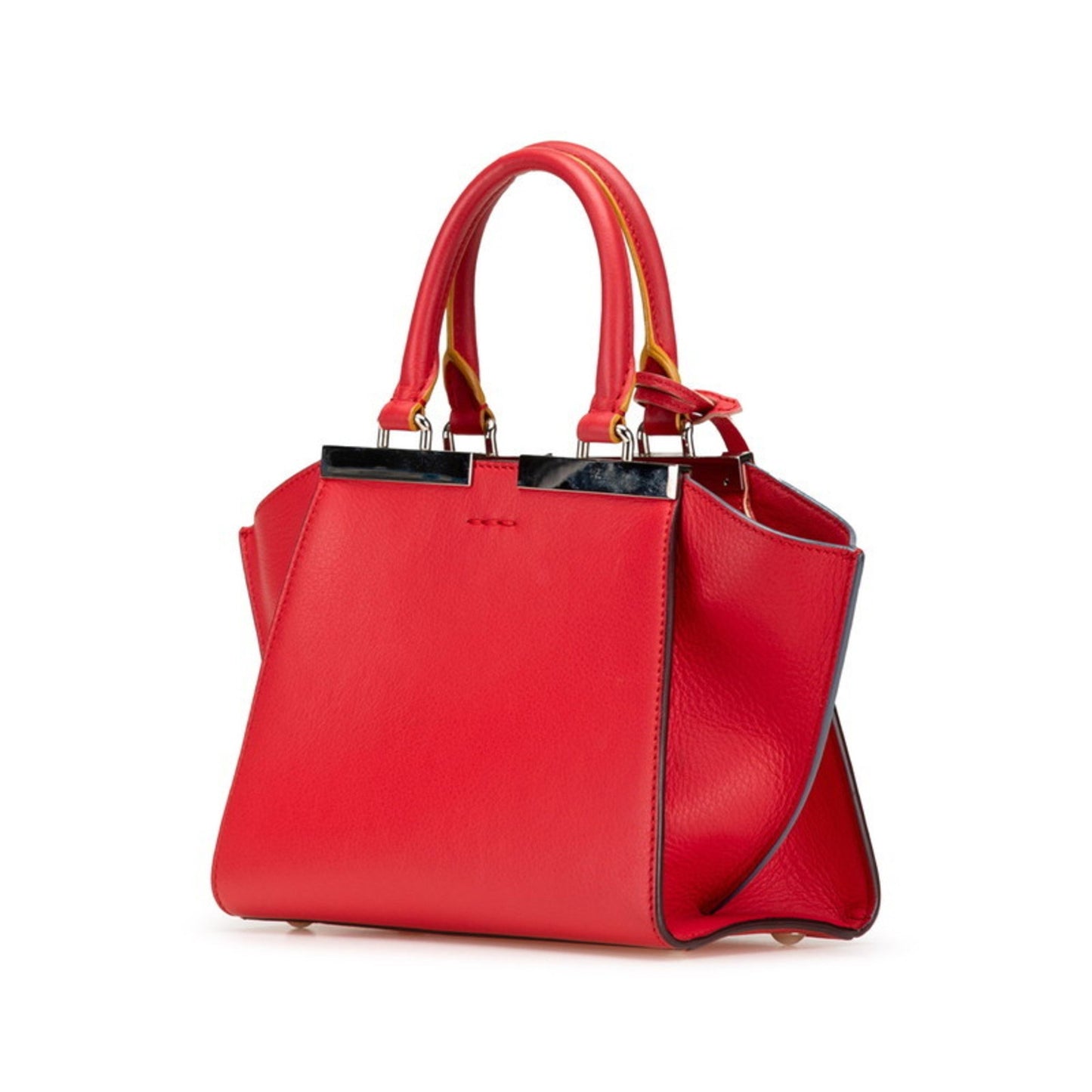 Fendi Petit Trois Jours Handbag 8Bh333 Red Leather