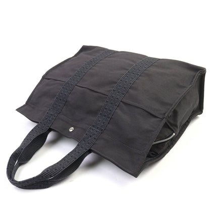 Hermes Air Line Gm Serie Button Canvas Large Tote Bag/Boston Bag Gray Made In France