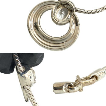 Hermes Silver 925 Topaz Necklace Pendant 823-7