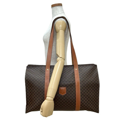 Celine Vintage Macadam Blason Triomphe Logo Leather Tote Bag