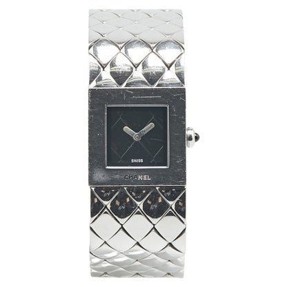 Chanel Matelasse Watch Quartz Black Dial Stainless Steel