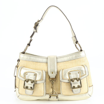 Coach Legacy Raffia Leather Shoulder Bag