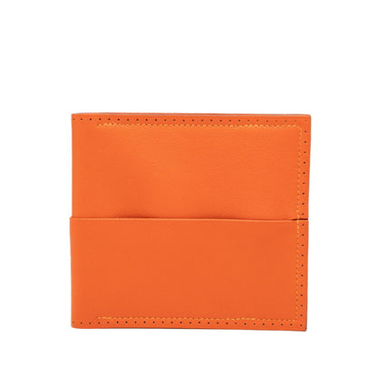 Hermes Herms Flex Bifold Wallet In Orange Swift Leather