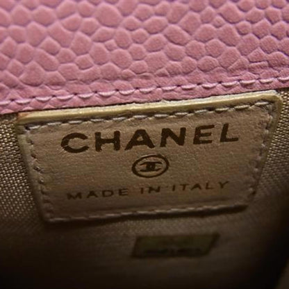 Chanel Coco Mark Cigarette Case A135511 In Pink Caviar Leather