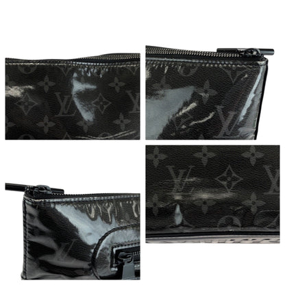 Louis Vuitton Louis Vuitton Monogram Eclipse Pochette Cosmos Black Silver Hardware Patent Leather