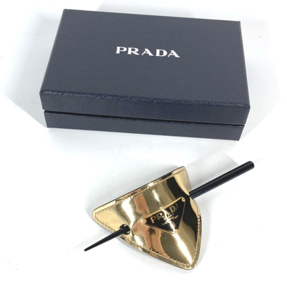 Prada 1If004 Hair Triangle Kanzashi Pick Hairpin Leather