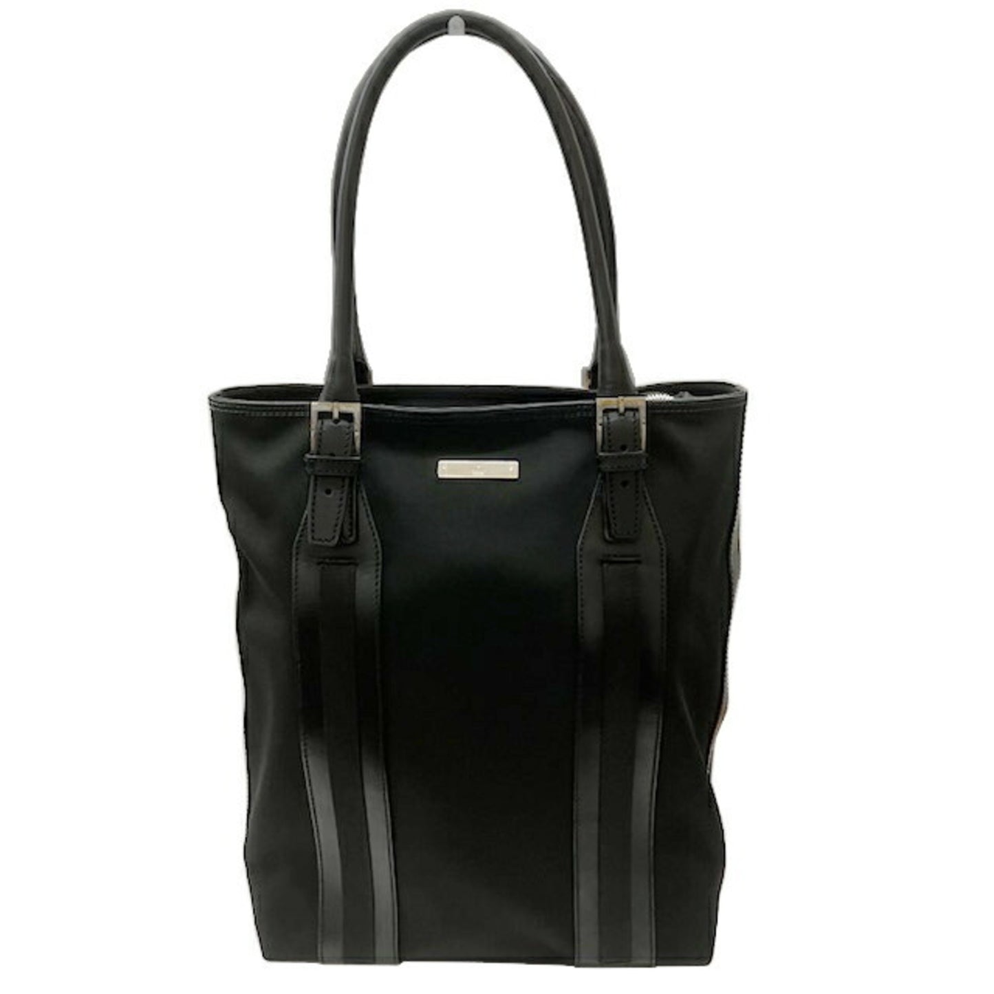 Gucci Tote Bag 73737 2123 Nylon Canvas Leather Black Shoulder