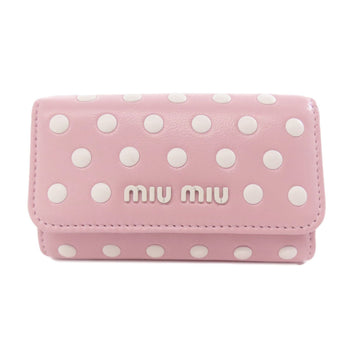 Miu Miu Miu 5Pg222 Polka Dot Key Case In Calfskin