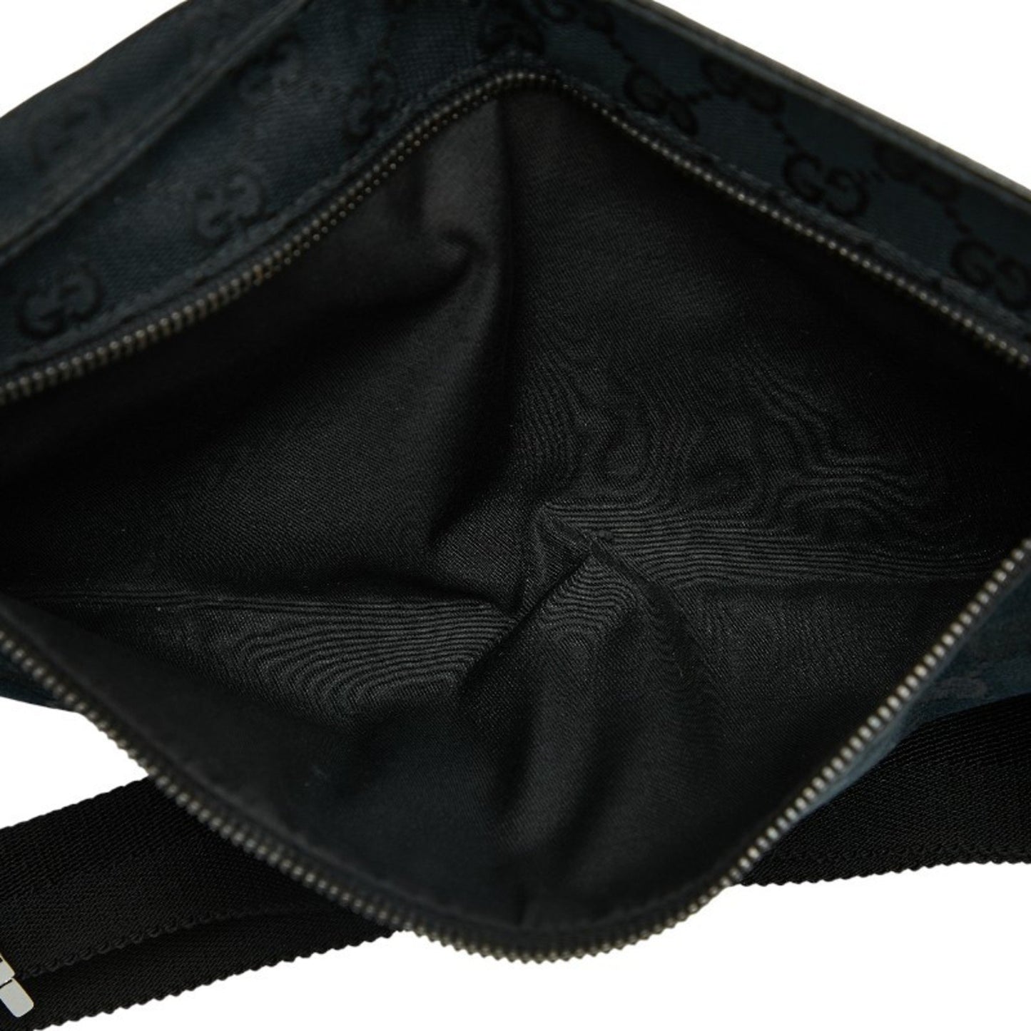 Gucci Gg Canvas Waist Bag/Shoulder Bag 28566 Black Leather