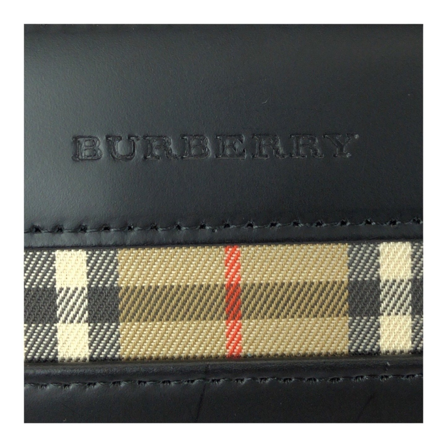 Burberry Nova Check Black Leather Tote Bag