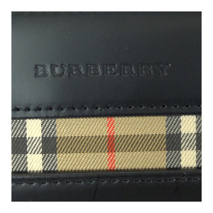 Burberry Nova Check Black Leather Tote Bag