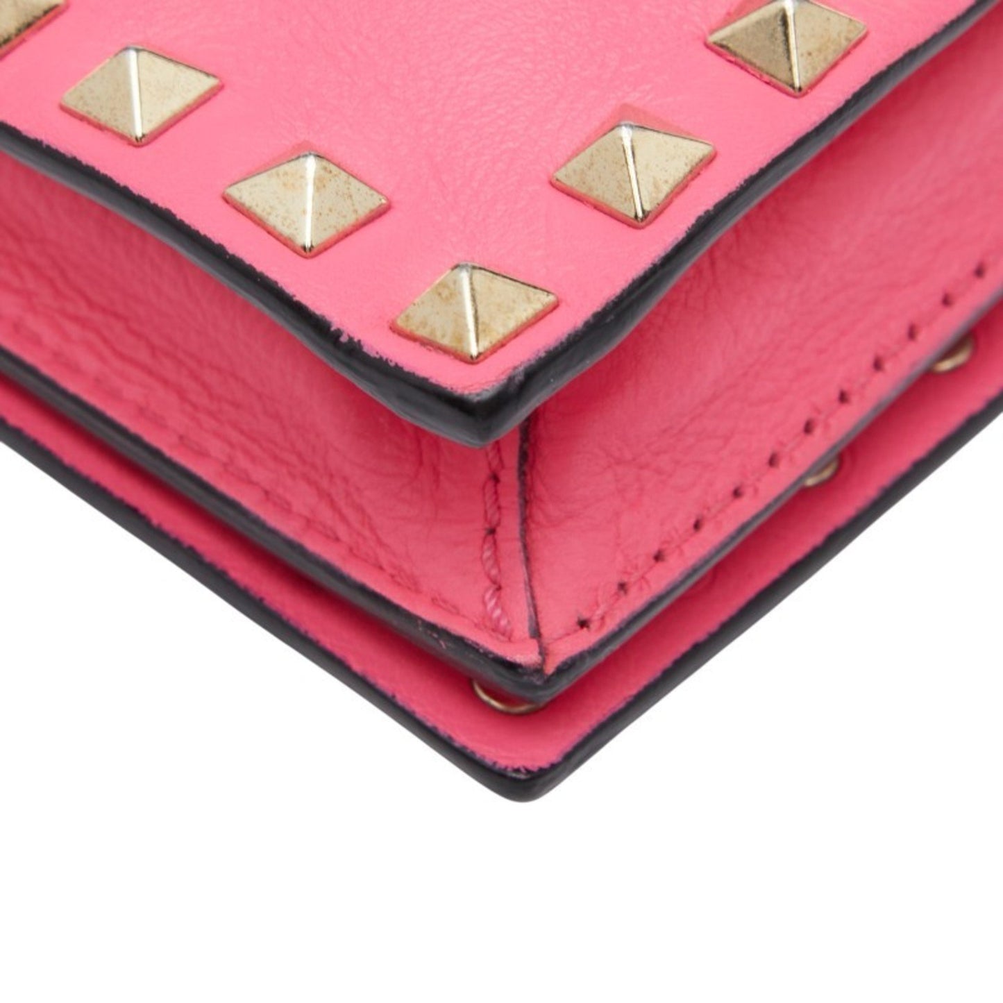 Valentino Studded Shoulder Bag In Pink Leather