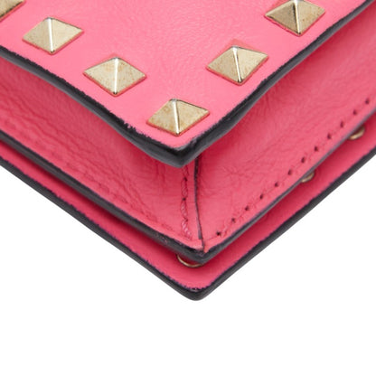 Valentino Studded Shoulder Bag In Pink Leather