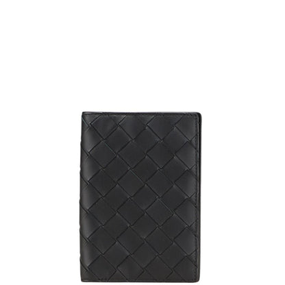Bottega Veneta Intrecciato Passport Case In Black Leather