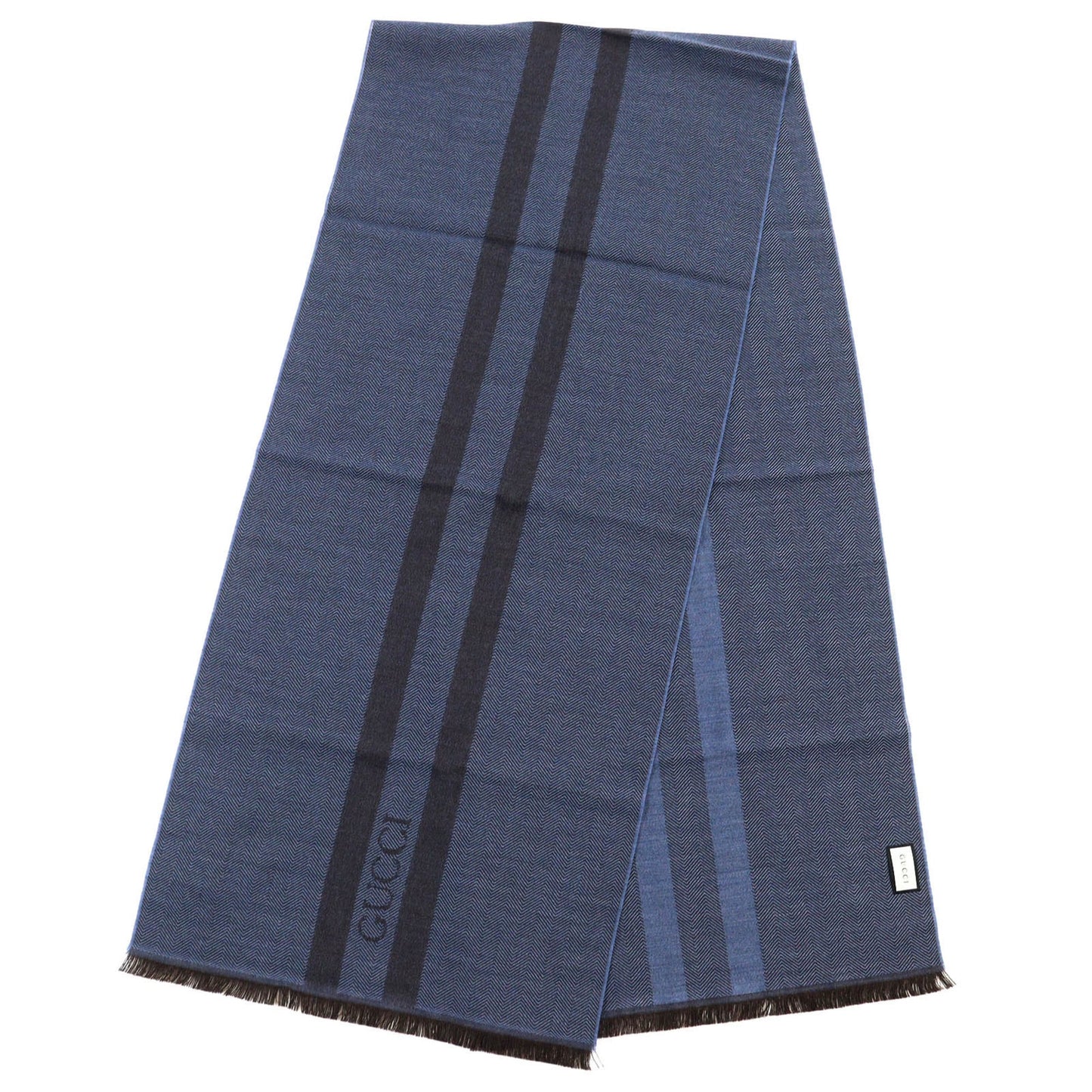 Gucci 100% Wool Herringbone Pattern Shawl