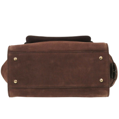 Tod'S Double T Suede Leather Brown Handbag Shoulder Bag 1307Tod'S