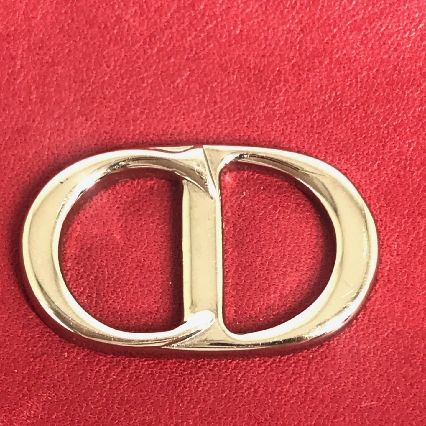 Christian Christian Dior Cdhardware Bag Crossbody Shoulder Bag Red Silverhardware