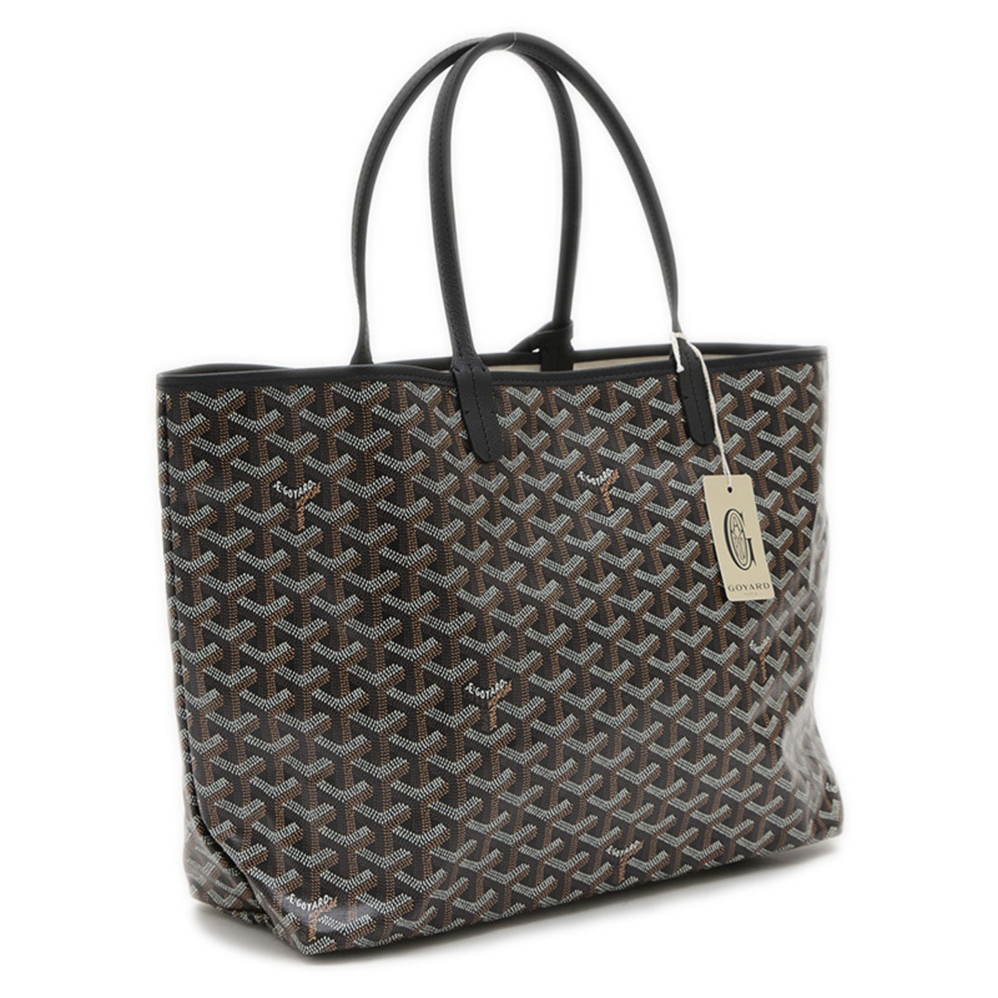 Goyard Saint Louis Pm Tote Bag Goyardine Canvas Black Amalouispm