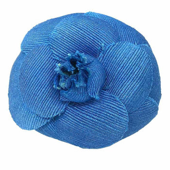 Chanel Camellia Corsage Brooch Blue Chanel
